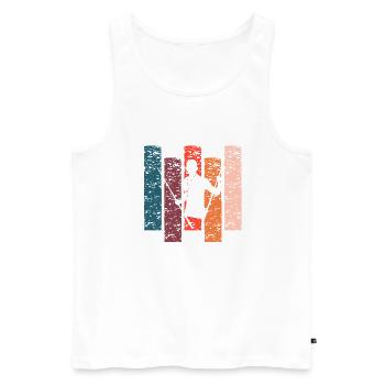 Billiard gift Vintage - Men's Premium Organic Tank Top - white - Front - Michal (187cm)