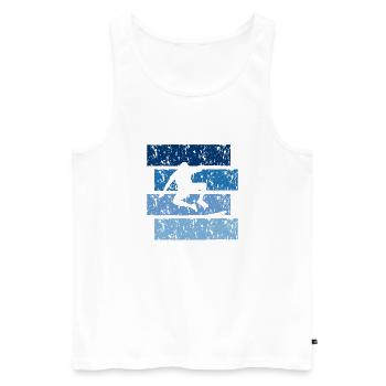 Vintage-Geschenk Skateboard - Männer Premium Bio Tank Top - Weiß - Vorne - Michal (187cm)