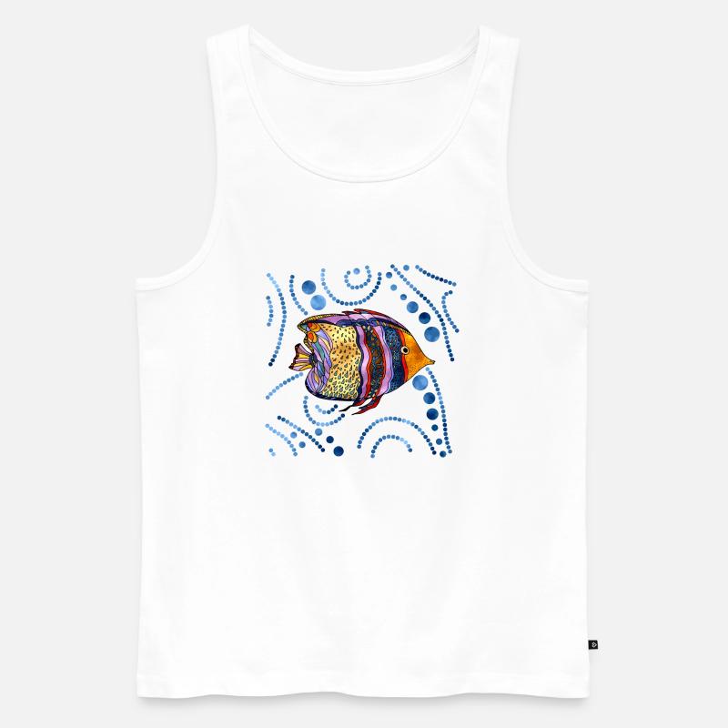 Fisch - Männer Premium Bio Tank Top - Weiß