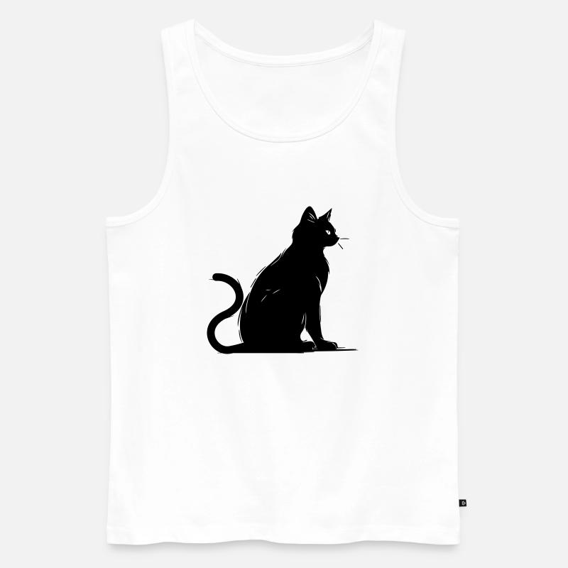 Katzen-Seitenansicht - Männer Premium Bio Tank Top - Weiß