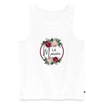 la mariée floral - Débardeur bio Premium Homme - blanc - Devant - Michal (187cm)