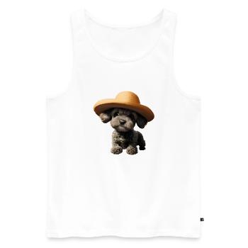 Caniche Dog Propriétaire Caniche Chiot Chien Amour Chien Chiot - Débardeur bio Premium Homme - blanc - Devant - AI Model Male 178 light (178cm)