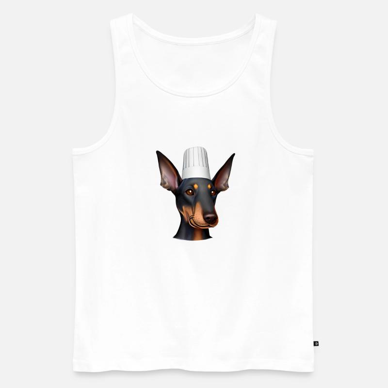 Dobermann Gastronom Hund Dobermannwelpe Köche - Männer Premium Bio Tank Top - Weiß