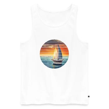 Sailing, sailing, sailboat, sailing ship - Men's Premium Organic Tank Top - white - Front - Michal (187cm)