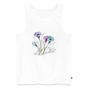 Blumen - Männer Premium Bio Tank Top - Weiß - Vorne - Michal (187cm)