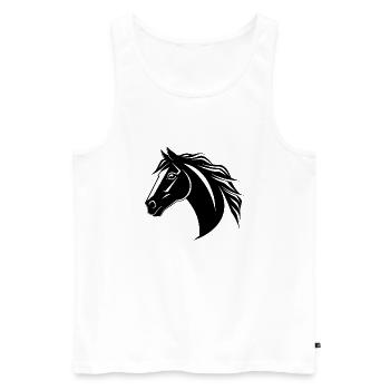 Poney tête de cheval - Débardeur bio Premium Homme - blanc - Devant - Michal (187cm)