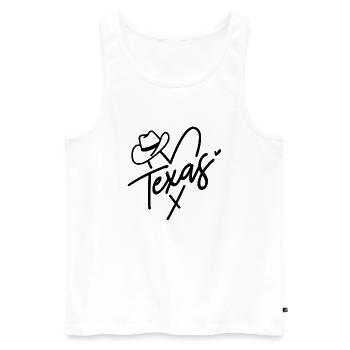 Texas Cowboy Heart Love - Men's Premium Organic Tank Top - white - Front - Michal (187cm)