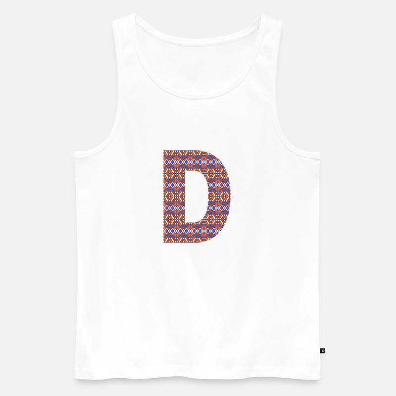 Monogramm Buchstabe D - geometrisches Muster - Männer Premium Bio Tank Top - Weiß