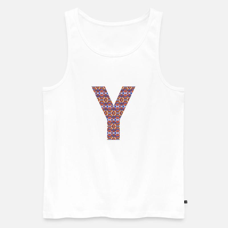 Monogramm Buchstabe Y - geometrisches Muster - Männer Premium Bio Tank Top - Weiß