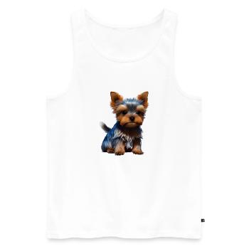 Dog Owner Yorkshire Terrier Puppy Dog - Men's Premium Organic Tank Top - white - Front - Michal (187cm)