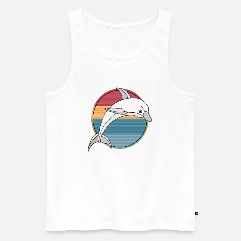 Delfin - Männer Premium Bio Tank Top - Weiß