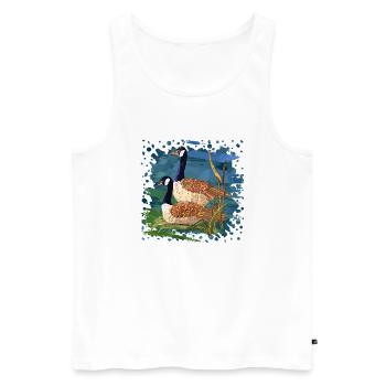 Oiseaux - Débardeur bio Premium Homme - blanc - Devant - Michal (187cm)