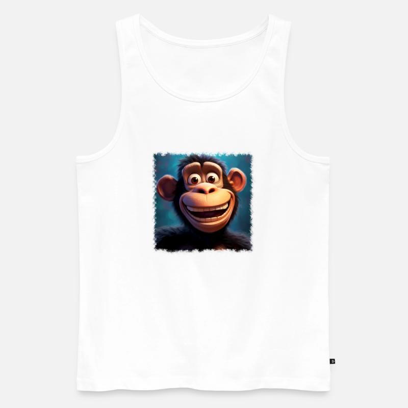 lustiger Affe - Männer Premium Bio Tank Top - Weiß