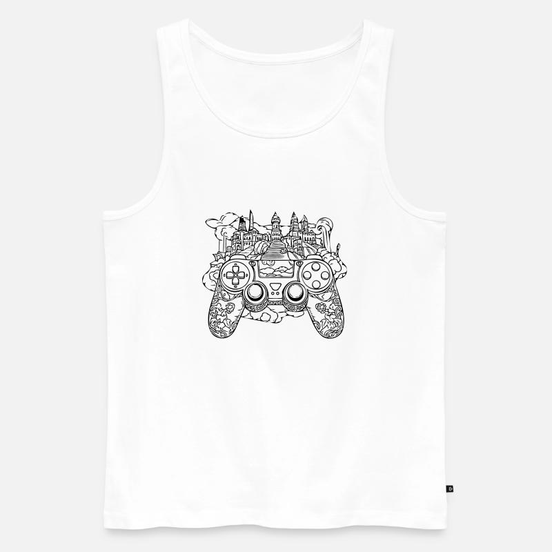 Controller Gaming Videospiele Gamepad - Männer Premium Bio Tank Top - Weiß
