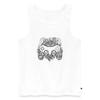 Controller Gaming Video Games Gamepad - Men's Premium Organic Tank Top - white - Front - Michal (187cm)