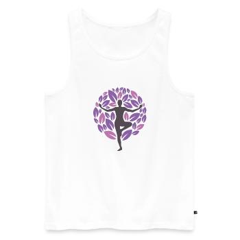 Yoga mauve - Débardeur bio Premium Homme - blanc - Devant - Michal (187cm)