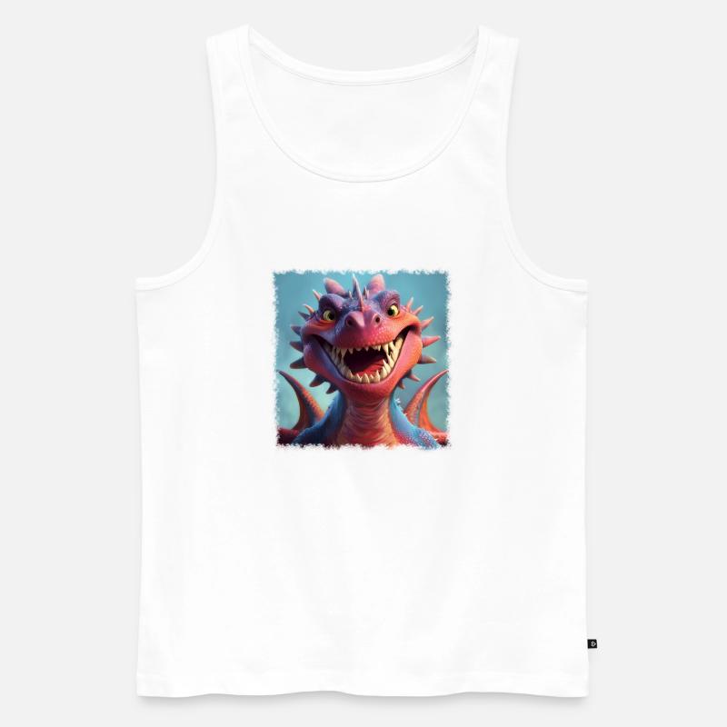 cooler Drache - Männer Premium Bio Tank Top - Weiß
