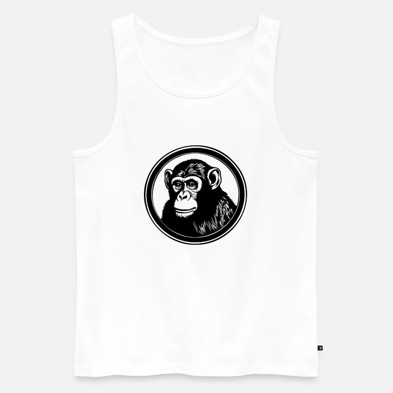 Affe Affen Affengesicht Dschungel - Männer Premium Bio Tank Top - Weiß