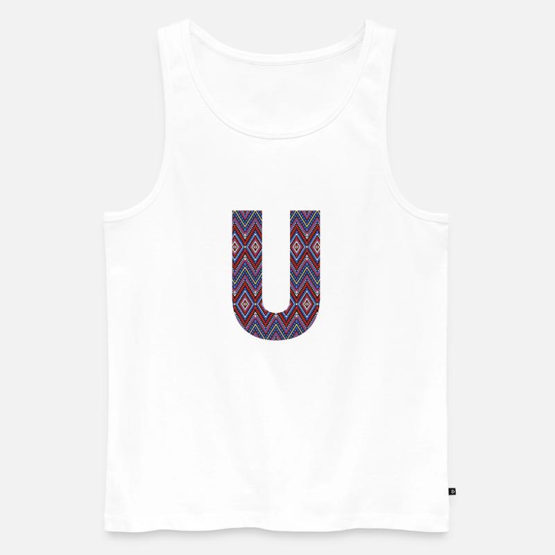 Monogramm Buchstabe U- geometrisches Muster - Männer Premium Bio Tank Top - Weiß