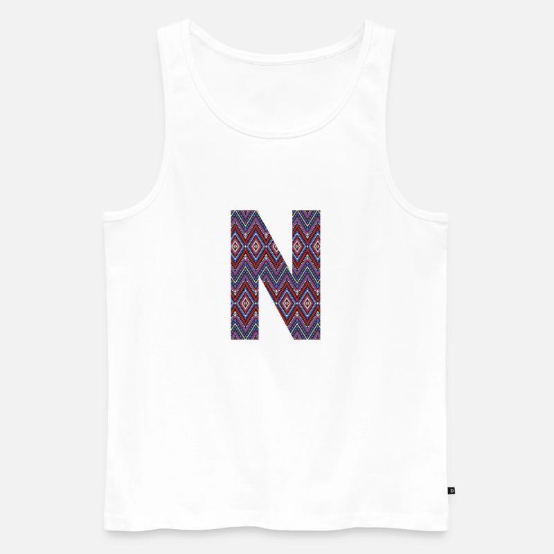 Monogramm Buchstabe N - geometrisches Muster - Männer Premium Bio Tank Top - Weiß