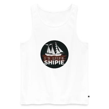 Design de navire avec slogan - Débardeur bio Premium Homme - blanc - Devant - AI Model Male 178 light (178cm)