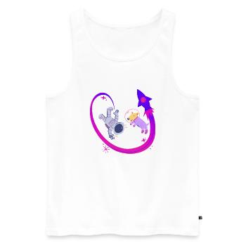 Hund und Mensch im Weltraum - Männer Premium Bio Tank Top - Weiß - Vorne - Michal (187cm)