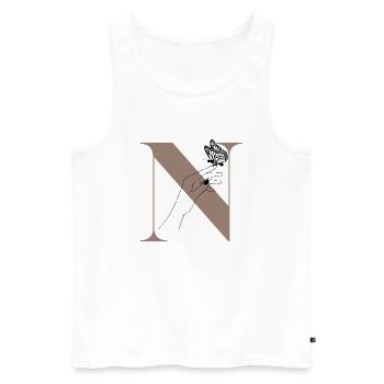 letter n magic butterfly - Men's Premium Organic Tank Top - white - Front - AI Model Male 178 light (178cm)