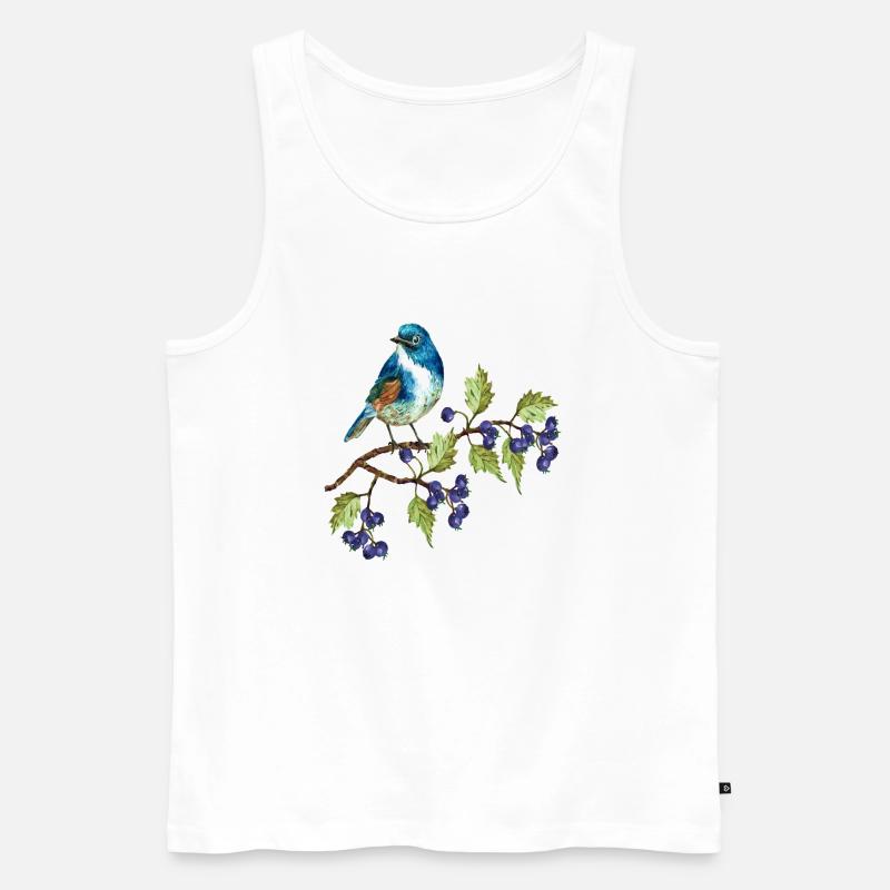 Bunter Vogel - Männer Premium Bio Tank Top - Weiß
