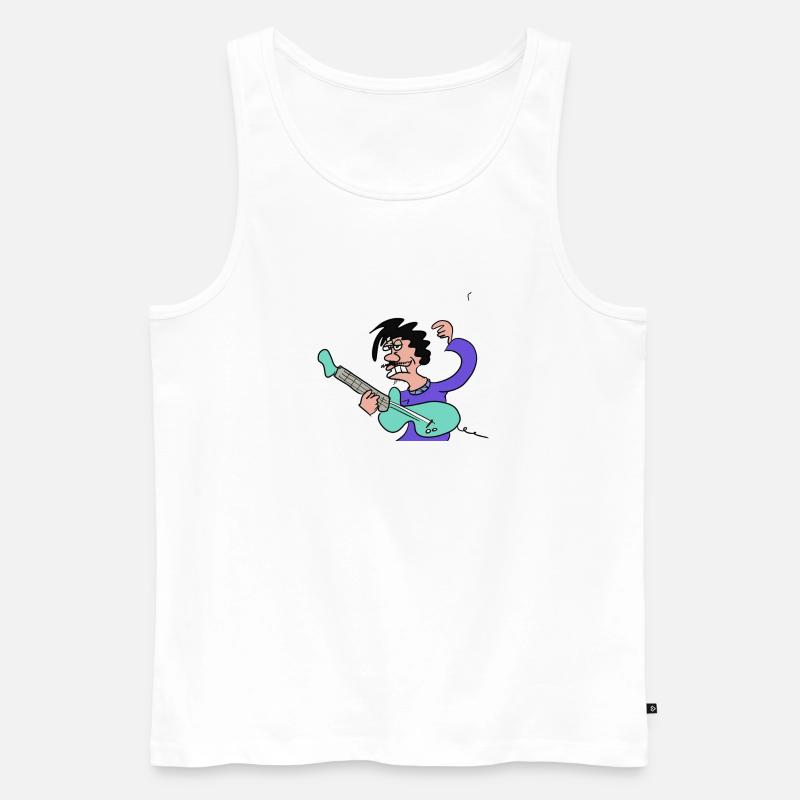 Gitarrenmann - Männer Premium Bio Tank Top - Weiß