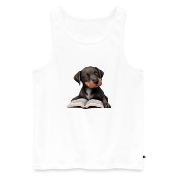 Labradorbesitzer Buch Labrador Retriever lesen - Männer Premium Bio Tank Top - Weiß - Vorne - Michal (187cm)