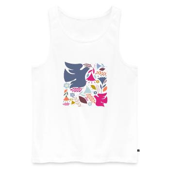 Wildblumen-Geschenkidee - Männer Premium Bio Tank Top - Weiß - Vorne - Michal (187cm)