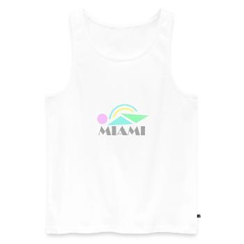 Miami - Débardeur bio Premium Homme - blanc - Devant - AI Model Male 178 light (178cm)