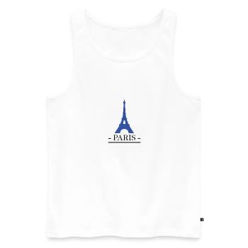 Paris - Débardeur bio Premium Homme - blanc - Devant - AI Model Male 178 light (178cm)