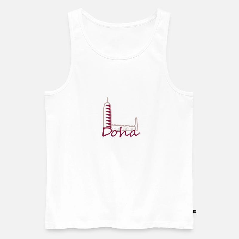 Doha - Männer Premium Bio Tank Top - Weiß