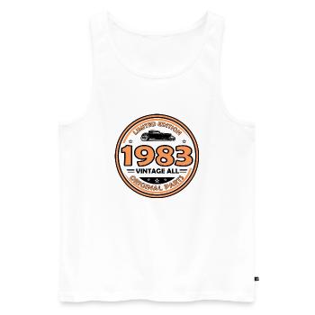 vintage 1983 - Men's Premium Organic Tank Top - white - Front - Michal (187cm)