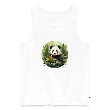 Panda's Paradise - Männer Premium Bio Tank Top - Weiß - Vorne - AI Model Male 178 light (178cm)