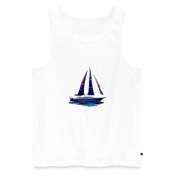 voilier voilier voilier voilier voilier voilier - Débardeur bio Premium Homme - blanc - Devant - AI Model Male 178 light (178cm)