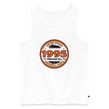 vintage 1995 - Débardeur bio Premium Homme - blanc - Devant - Michal (187cm)