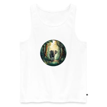 Regenwald-Elefant - Männer Premium Bio Tank Top - Weiß - Vorne - AI Model Male 178 light (178cm)