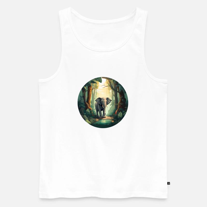 Regenwald-Elefant - Männer Premium Bio Tank Top - Weiß