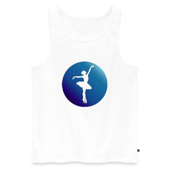 Danse Musique de danse - Débardeur bio Premium Homme - blanc - Devant - AI Model Male 178 light (178cm)
