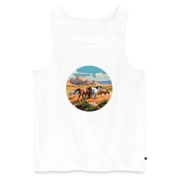 Herd of Horses - Men's Premium Organic Tank Top - white - Front - Michal (187cm)