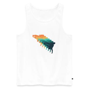 Retro-Breakdance - Männer Premium Bio Tank Top - Weiß - Vorne - Michal (187cm)