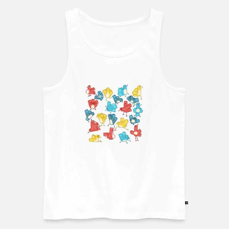 Vögel - Männer Premium Bio Tank Top - Weiß