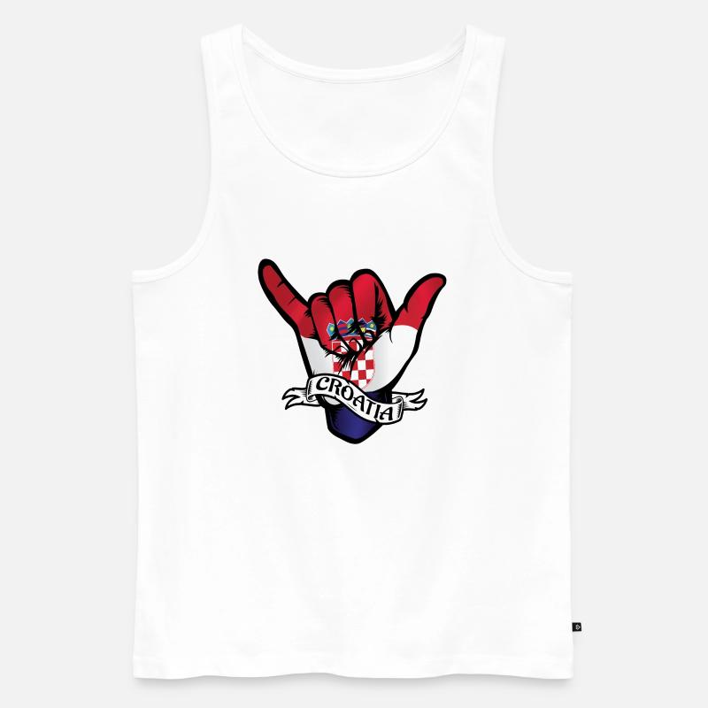 Croatia Shaka - Männer Premium Bio Tank Top - Weiß