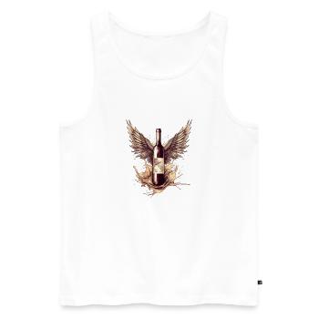 Bottle of winged wine n°1 - Men's Premium Organic Tank Top - white - Front - Michal (187cm)