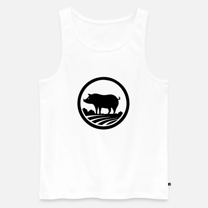 Schwein Schweinchen Sau - Männer Premium Bio Tank Top - Weiß