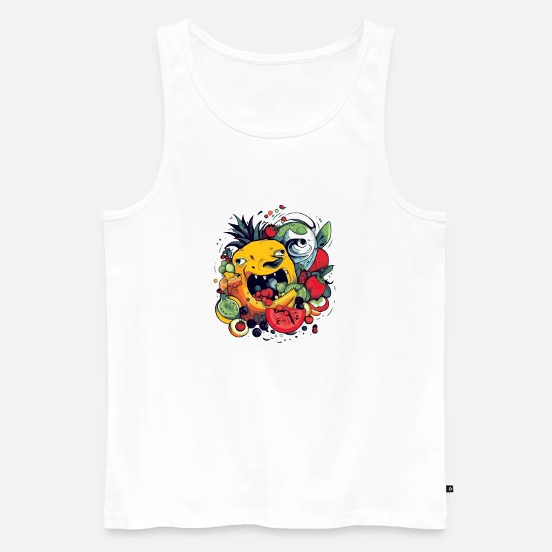 Fruchtverschlingende Ananas - Männer Premium Bio Tank Top - Weiß