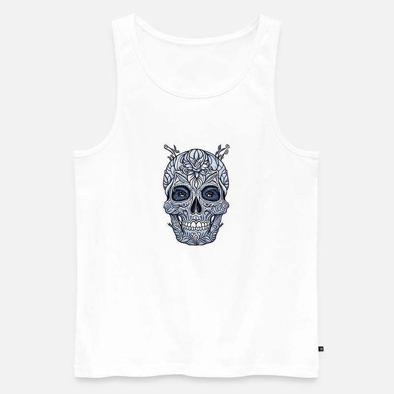 Schädel - Männer Premium Bio Tank Top - Weiß