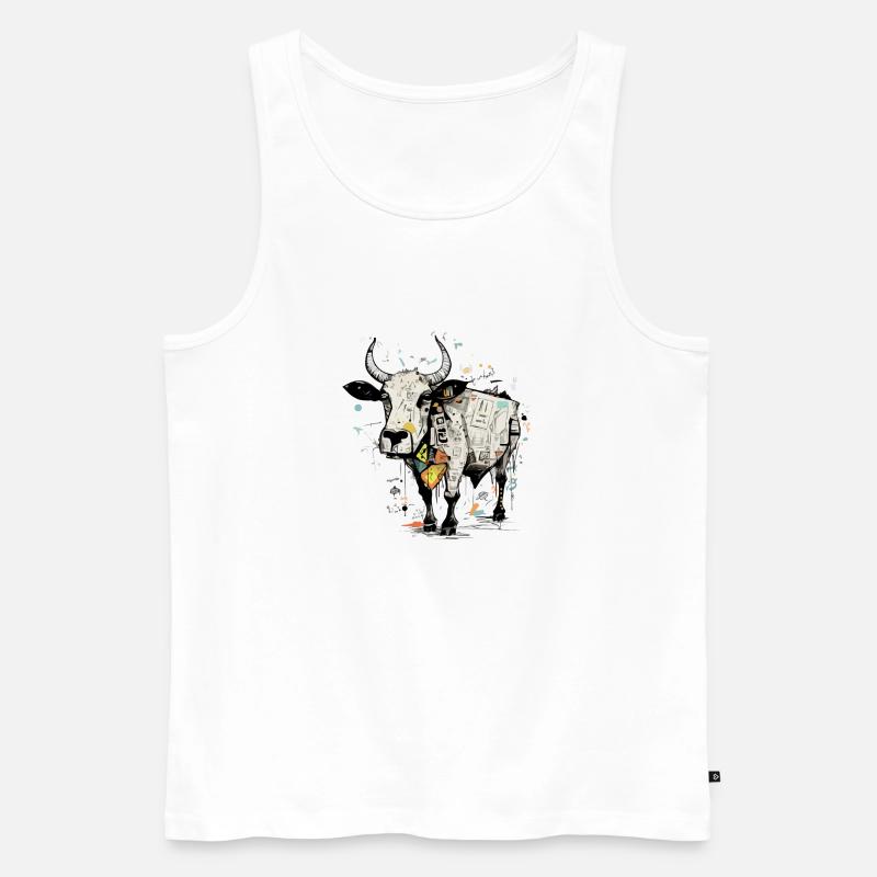 Reise mit der Kuh - Männer Premium Bio Tank Top - Weiß